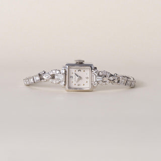 Art Deco Hamilton 1.50 Carats Diamond Ladies Wristwatch 14K Gold