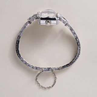 Vintage Platinum Hamilton 3 Carats Diamond Ladies Cocktail Watch