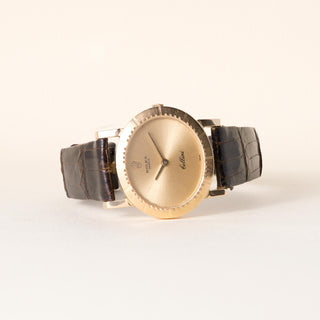 Vintage Rolex Cellini Brown Leather Strap 18k YG