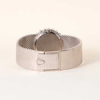 Vintage Rolex Cellini 18K White Gold 2.50 Carats Diamond Set Oval Wristwatch