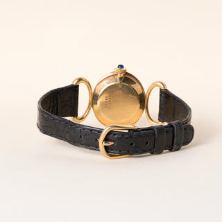 Vintage Baume & Mercier Ladies Lapis Lazuli Dial Wristwatch 18K yellow gold