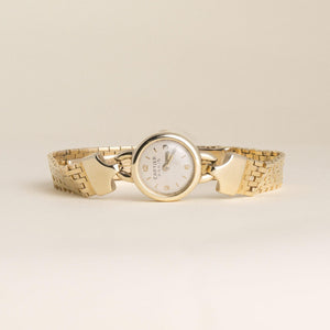 Vintage 1950 Cartier Paris 14K Yellow Gold Brick-Link Bracelet Watch