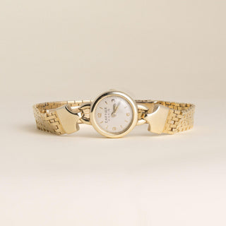 Vintage 1950 Cartier Paris 14K Yellow Gold Brick-Link Bracelet Watch
