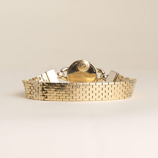 Vintage 1950 Cartier Paris 14K Yellow Gold Brick-Link Bracelet Watch