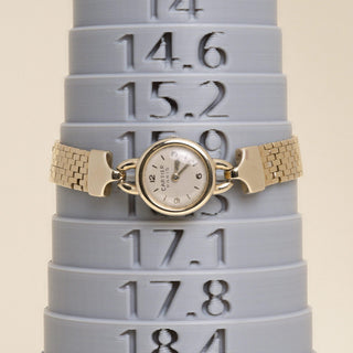 Vintage 1950 Cartier Paris 14K Yellow Gold Brick-Link Bracelet Watch