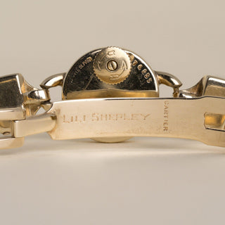 Vintage 1950 Cartier Paris 14K Yellow Gold Brick-Link Bracelet Watch