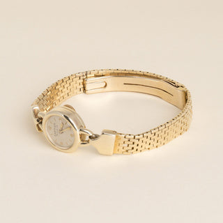 Vintage 1950 Cartier Paris 14K Yellow Gold Brick-Link Bracelet Watch