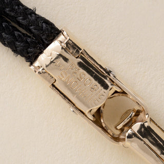 Vintage 14K Tiffany & Co. Circle Dial Brown Nylon Bracelet Watch