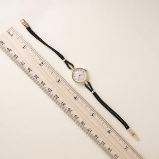 Vintage 14K Tiffany & Co. Circle Dial Brown Nylon Bracelet Watch