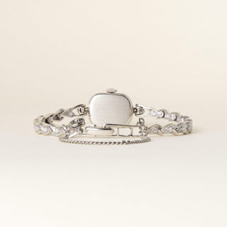 Art Deco Vintage 1960s Omega 14K White Gold Diamond Cocktail Watch