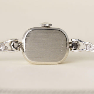 Art Deco Vintage 1960s Omega 14K White Gold Diamond Cocktail Watch