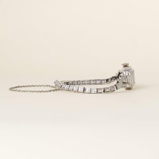 Art Deco 1930s Hamilton Platinum Diamond Tonneau Ladies Cocktail Bracelet Watch