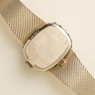 Vintage 14K Gold Rolex Cushion Dial Diamond Bezel Ladies Cocktail Watch