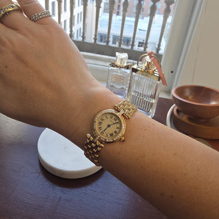 Vintage 1990s Cartier Panthere Vendome Diamond Bezel Quartz 18K Gold Watch