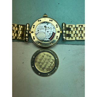 Vintage 1990s Cartier Panthere Vendome Diamond Bezel Quartz 18K Gold Watch