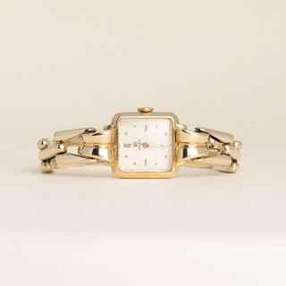 Vintage 1930s 18K Gold Rolex Square Case Open Link Bracelet Watch