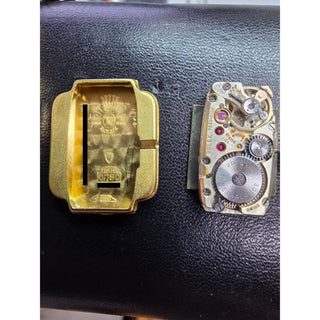 Vintage 1930s 18K Gold Rolex Square Case Open Link Bracelet Watch