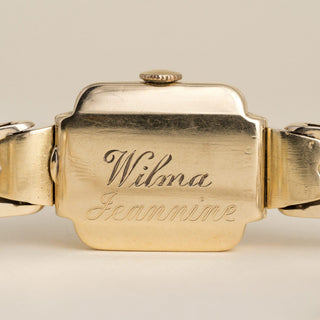 Vintage 1930s 18K Gold Rolex Square Case Open Link Bracelet Watch