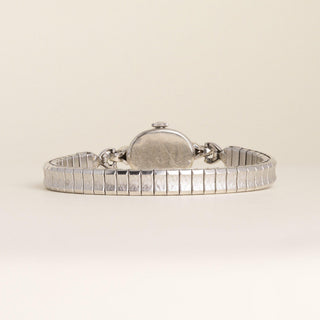 Vintage 1960s Omega 14K White Gold Marquise Navette Ladies Watch