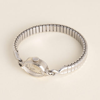 Vintage 1960s Omega 14K White Gold Marquise Navette Ladies Watch