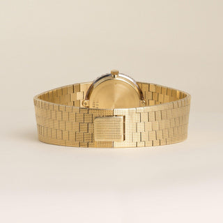 Vintage 1970s Ladies Piaget 18K Yellow Gold Diamond Bezel Watch
