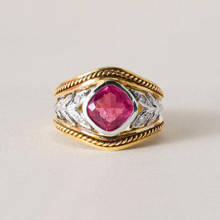 18K Gold Seidengang Pink Tourmaline and Diamond Ring
