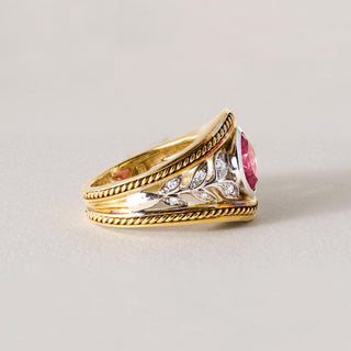 18K Gold Seidengang Pink Tourmaline and Diamond Ring