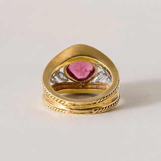 18K Gold Seidengang Pink Tourmaline and Diamond Ring