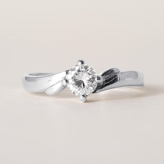 Vintage Platinum 0.38 Carat Diamond Solitaire Ring