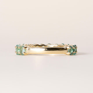 18K Yellow Gold 2.29 Carats Paraiba Tourmaline Oval Ring Band