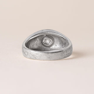 Estate 0.25 Carat Old Mine Diamond Florentine Finish Dome Ring 14K White Gold