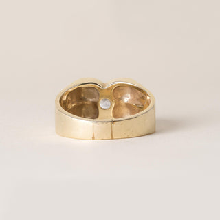 Vintage 1960's 0.50 Carat Diamond Clover Wide Gent's Ring 14K Gold