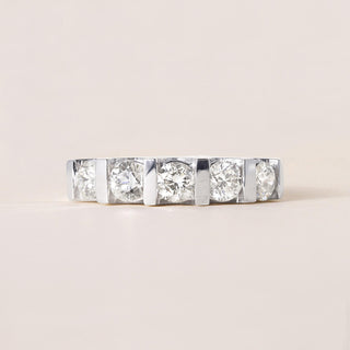 18K White Gold 1 Carat Five Stone Diamond Ring
