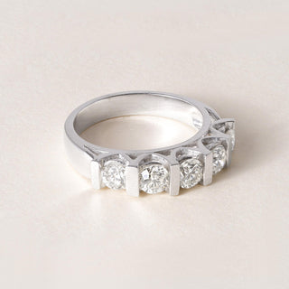 18K White Gold 1 Carat Five Stone Diamond Ring