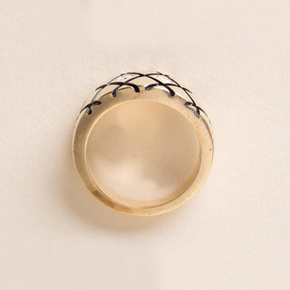 Vintage 14K Gold Quilted Ethyl Diamond Ring