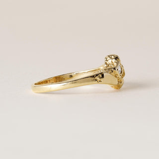 Vintage 14K Gold Nugget Style Diamond Ring