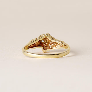 Vintage 14K Gold Nugget Style Diamond Ring