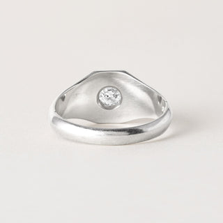 Art Deco 0.70 Carat Old Euro Diamond Hexagonal 20K White Gold Engagement Ring