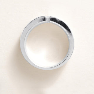 14K White Gold Men's Wedding Band 0.30 Carat Flush Set Diamond