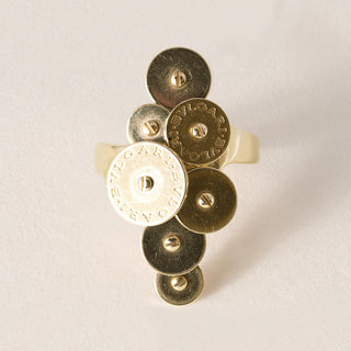 Bvlgari Cicladi 7 Disc 18K Yellow Gold Ring