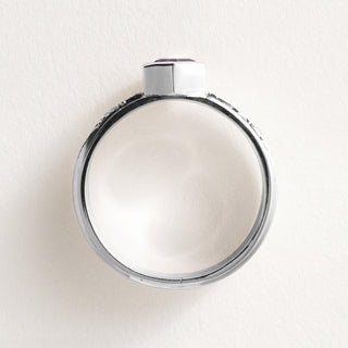 14K White Gold Amethyst Hexagon Ring Band