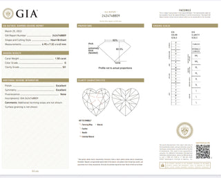 GIA Certified 1.50 Carat Heart Brilliant Cut Diamond G Color SI1 Clarity