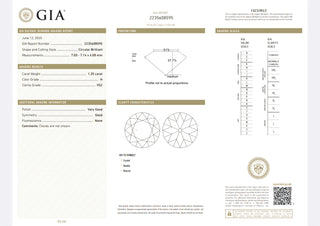 GIA Certified 1.25 Carat H VS2 Circular Brilliant Cut Diamond