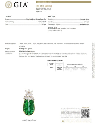 Estate 18K Gold 27.98 Carat Zambian and Diamond Necklace