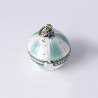 Antique French Silver La Vogue Green Enamel Clock Pendant