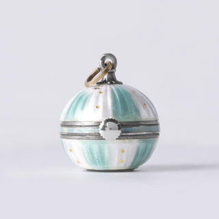 Antique French Silver La Vogue Green Enamel Clock Pendant