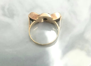 Vintage 14K Rose Gold Diamond Retro Diamond Ring