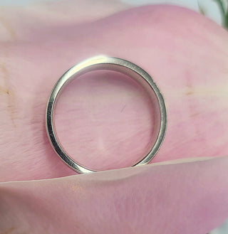 Hermes 18k White Gold Grooved Band Ring