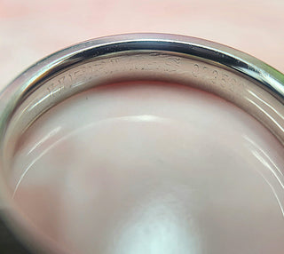 Hermes 18k White Gold Grooved Band Ring