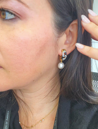 18K Gold Carrera y Carrera South Sea Pearl, Onyx, and Diamond Drop Earrings